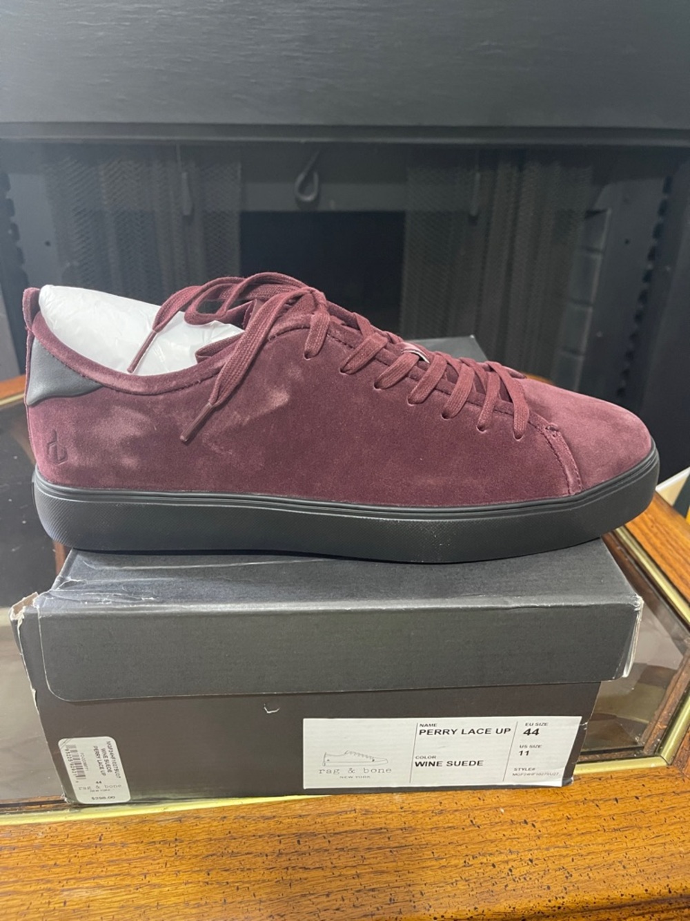 rag & bone Wine Suede Low-Top Sneakers